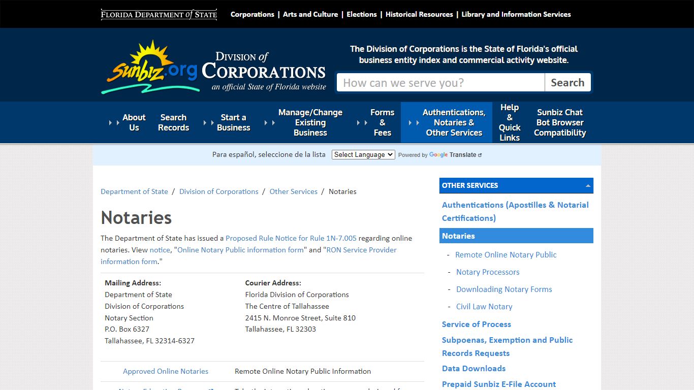 Notaries - Division of Corporations - Florida Department of State